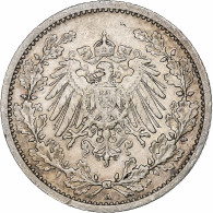 GERMANY - EMPIRE, 1/2 Mark, 1911, Berlin, TB+, Argent, KM:17 - 1/2 Mark