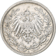 Empire Allemand, 1/2 Mark, 1909, Berlin, Argent, TTB, KM:17 - 1/2 Mark