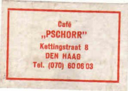 Dutch Matchbox Label, Haag - Zuid Holland, Café PSCHORR, Holland, Netherlands - Boites D'allumettes - Etiquettes