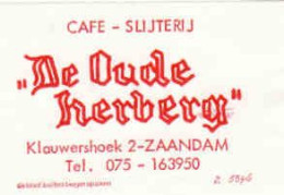 Dutch Matchbox Label, ZAANDAM - North Holland, Café Slijterij De Oude Herberg, Holland, Netherlands - Boites D'allumettes - Etiquettes