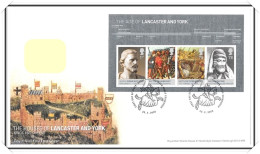 2008 GB FDC - Houses Of Lancaster & York Mini Sheet - Typed Address - 2001-2010. Decimale Uitgaven