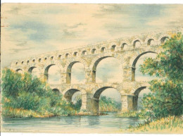 CPSM -  Illustrée Signée  Barre-Dayez (Barday) - Nimes Le Pont Du Gard - Barday