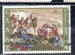GREECE GRECIA HELLAS 1971 UPRISING AGAINST TURKS DEATH OF BISHOP ISAIAS BATTLE OF ALAMANA 4d  USED USATO OBLITERE - Used Stamps