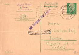 Germany:DDR:Postal Stationery, 10 Pfennig, Soviet Cancellation International, Mit Luftpost/Par Avion, Chess, 1965 - Cartoline - Usati