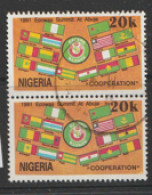 Nigeria  1992 SG  610  20k  Cooperation   Fine Used  Pair - Nigeria (1961-...)
