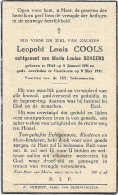 Doodsprentje  *  Cools Leopold (° Niel 1891 / + Hemiksem 1941 ) X Scheers Maria - Religion & Esotérisme