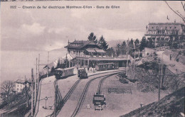 Glion VD, Chemin De Fer électrique Montreux - Glion, Trains En Gare (1922) - Autres & Non Classés