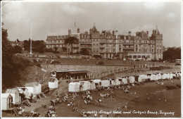 Torquay, Grand Hotel And Corbyn's Beach, Nicht Gelaufen - Torquay