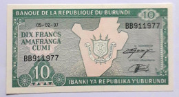 BURUNDI - 10 FRANCS - P 33 -  (1997) - UNC - -BANKNOTES - PAPER MONEY - CARTAMONETA - - Burundi