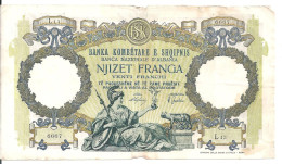 ALBANIE 20 FRANGA ND1939 VF P 7 - Albanien