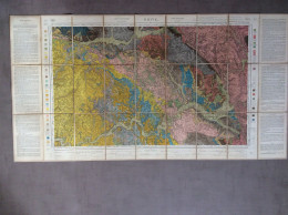 BRIVE Région - MAISON ANDRIVEAU-GOUJON - Henri BARRÈRE Carte Géologique Ancienne Colorisée Sur Toile Mars 1891 - Topographische Kaarten