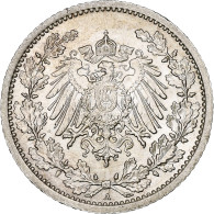 Empire Allemand, Wilhelm II, 1/2 Mark, 1907, Berlin, Argent, TTB+, KM:17 - 1 Mark