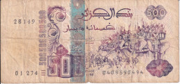 BILLETE DE ARGELIA DE 500 DINARS DEL AÑO 1998 (BANKNOTE) - Algerien