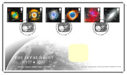 2007 GB FDC - The Sky At Night - Typed Address - 2001-2010 Decimal Issues