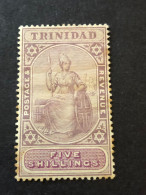 TRINIDAD   SG 132  5s Lilac And Mauve Wmk CA Over Crown  MH* CV £75 - Trinidad & Tobago (...-1961)