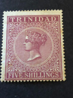 TRINIDAD   SG 87   5s Rose Lake, Wmk CC  MH* CV £170  Some Toning On Reverse - Trinidad Y Tobago