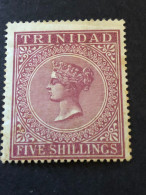 TRINIDAD   SG 87   5s Rose Lake, Wmk CC  MH* CV £170  Some Toning On Reverse - Trinidad & Tobago (...-1961)