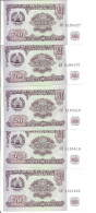TADJIKISTAN 20 ROUBLES 1994 UNC P 4 ( 5 Billets ) - Tayikistán