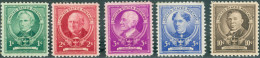 STATI UNITI. UNITES STATES, AMERICANI FAMOSI, 1940, FRANCOBOLLI NUOVI (MNH**) Scott:US 869-873 - Neufs