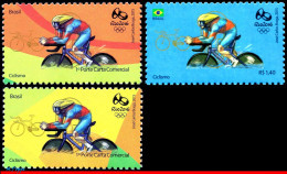 Ref. BR-OLYM-E06 BRAZIL 2015 - OLYMPIC GAMES, RIO 2016,CYCLING, BIKE,STAMPS 1ST & 4TH SHEET,MNH, SPORTS 2V - Wielrennen