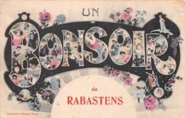 Un Bonsoir De RABASTENS (Tarn)  - Ecrit (2 Scans) Mlle Thérèse Toustou, Rue Du Pont Neuf à Espéraza - Rabastens