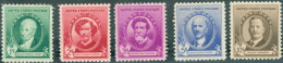 STATI UNITI. UNITES STATES, AMERICANI FAMOSI, 1940, FRANCOBOLLI NUOVI (MNH**) Scott:US 884-888 - Nuevos