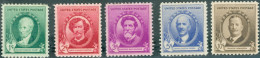 STATI UNITI. UNITES STATES, AMERICANI FAMOSI, 1940, FRANCOBOLLI NUOVI (MNH**) Scott:US 884-888 - Unused Stamps