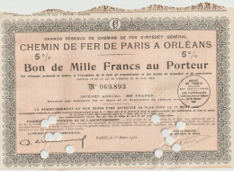 CHEMINS De FER PARIS ORLEANS 500F1932 - Ferrocarril & Tranvías
