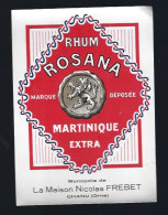 étiquette  Rhum Rosana  Martinique Extra  Maison Nicolas Frebet Chanu Orne 61 - Rhum