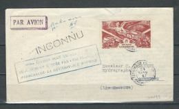 MADAGASCAR 1947 PA N° 65 S/enveloppe 100 ° Liaison Postale Aérienne Cachets D'escales Au Verso - Poste Aérienne