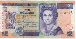 BELIZE  2 Dollars     P66c   ( Queen Elizabeth - Maya Ruins Of Belize ) Dated 1st. September  2007 - Belize