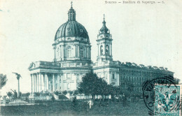 TORINO - BASILICA DI SUPERGA - PICCOLA ANIMAZIONE - CARTOLINA FP SPEDITA NEL 1905 - Iglesias