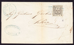 1856  25c Vollrandig Auf Faltbrief (Bedarfsspuren) Guastalla Nach Schio - Modena