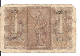 ITALIE 1 LIRA 1939 VG+ P 26 - Regno D'Italia – 1 Lire