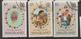 Swaziland  1981  SG 376-8  Royal Wedding  Fine Used - Swaziland (1968-...)