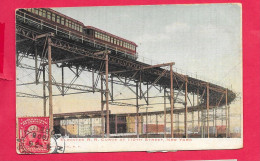 Cpa Metro-Train New York, USA,  1906 Dos Simple, Elevated R.R CURVE  AT 110TH STREET Voyagée - Métro