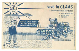 Buvard " Vive La Class ", Moissonneuses-batteuses, Vincennes - Farm