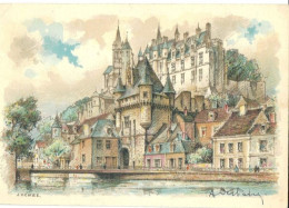 CPSM -  Illustrée Signée Barre-Dayez (Barday) - Loches La Porte Des Cordeliers Et Le Château - Barday