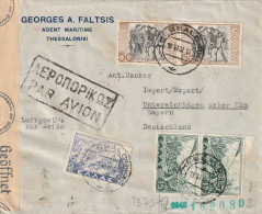 Grèce Lettre Censurée Par Avion Pour L'Allemagne 1942 - Briefe U. Dokumente