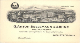 41492384 Neustadt Orla G. Anton Seelemann & Soehne Kratzen-Farbrik Neustadt Orla - Neustadt / Orla
