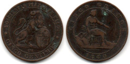 MA 30870 /  Espagne - Spain - Spanien 5 Centimos 1870 OM TB - First Minting