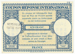 Coupon-Réponse International 0,70 Franc - Cachet Linéaire Versailles Notre Dame - Buoni Risposte