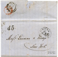 ARGENTINE - LETTRE DE BUENOS AIRES POUR NEW YORK VOIE ANGLAISE, 1861 - Cartas