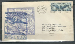 USA 1939   Vol Transatlantique Pour New York S/Enveloppe - 1c. 1918-1940 Cartas & Documentos