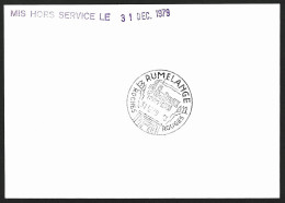 Cachet Rumelange 1979 - Dernier Jour - Stamped Stationery