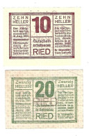 **notgeld Austria Ried  Im Innkreis  Compleet  834/1a 21+24  Cat Val 4,00 Euro - Oesterreich