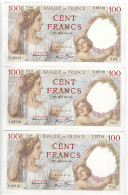 FRANCE - SUITE De 3 Billets 100 Francs Sully 19-6-1941 - 100 F 1939-1942 ''Sully''