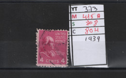 PRIX FIXE Obl 373 YT 415A MIC 808 SCO 804 GIB James Madison 1939 Etats Unis 58A/02 - Perforés