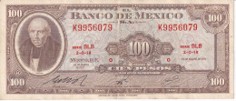 BILLETE DE MEXICO DE 100 PESOS DEL AÑO 1971 DIFERENTES FIRMAS (BANKNOTE) - Mexiko