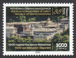 North Macedonia 2020  1000 Years Anniversary Monastery St Jochan Bigorski Religion Christianity Architecture MNH - Cristianismo
